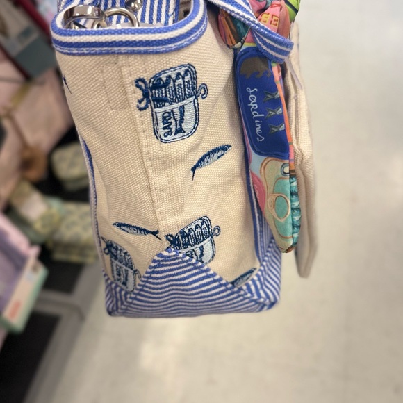 MICHAEL KORS Blue & Cream Nautical Canvas Tote with Embroidery - Picture 3 of 6